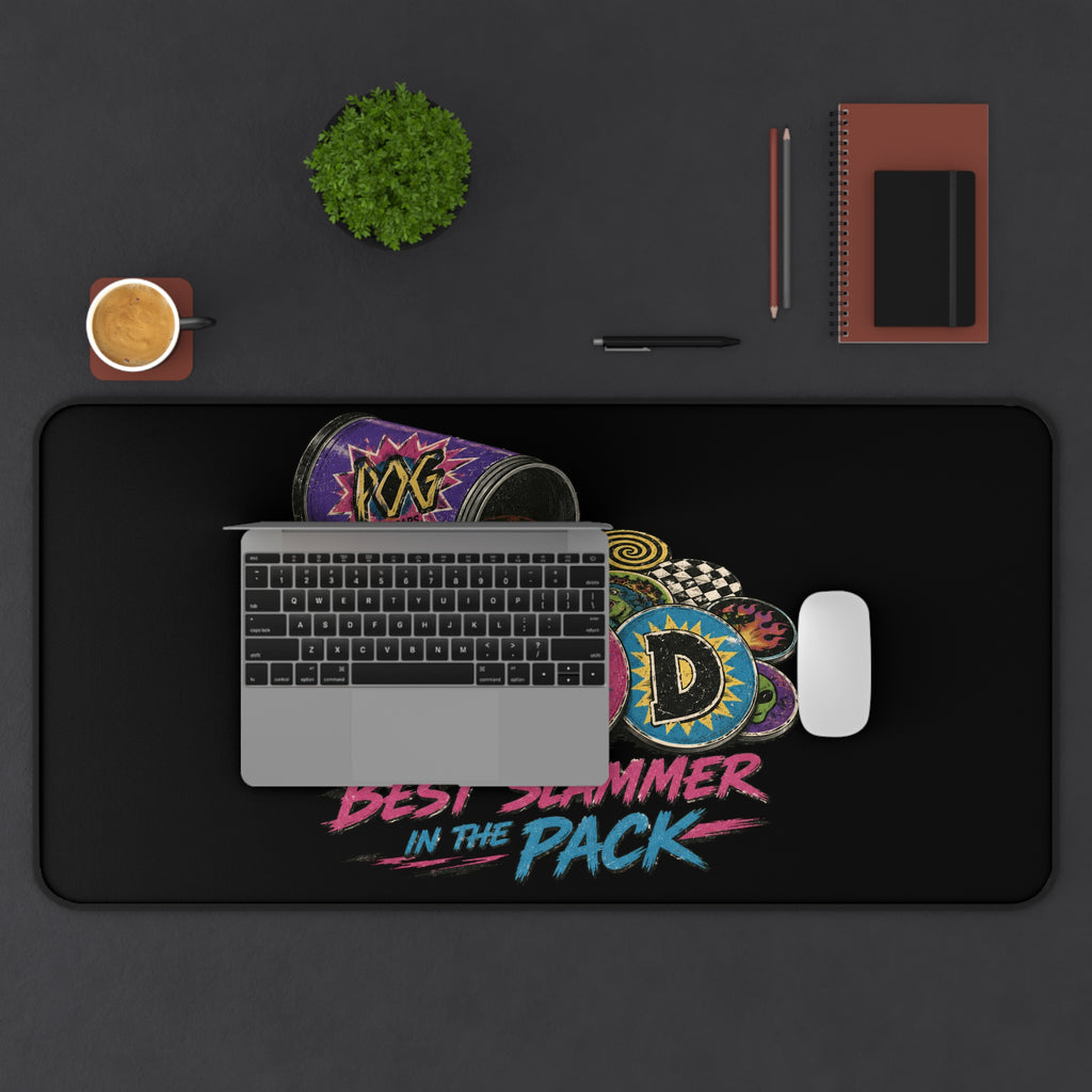 Desk Mat — "DAD: Best Slammer in the Pack" Retro Dice & Poker Chips Gaming Desk Mat