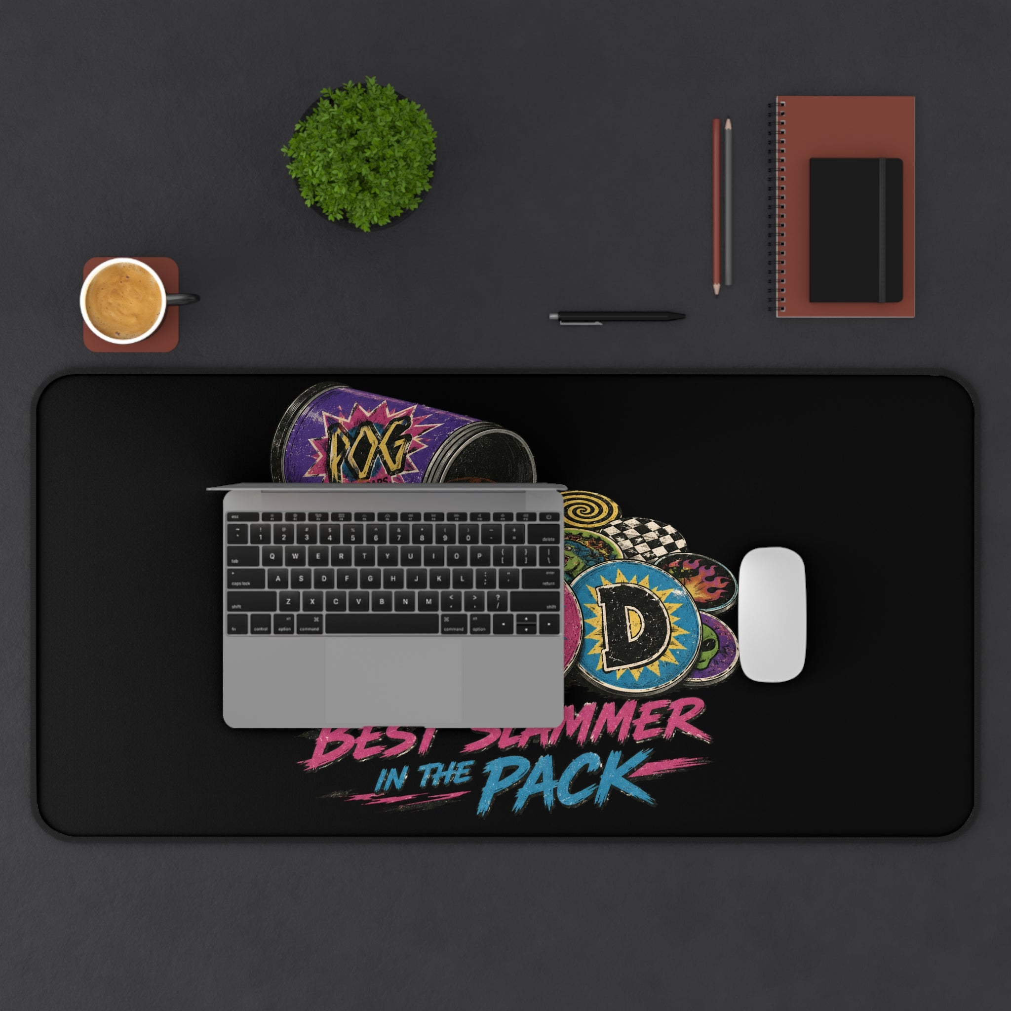 Desk Mat — "DAD: Best Slammer in the Pack" Retro Dice & Poker Chips Gaming Desk Mat