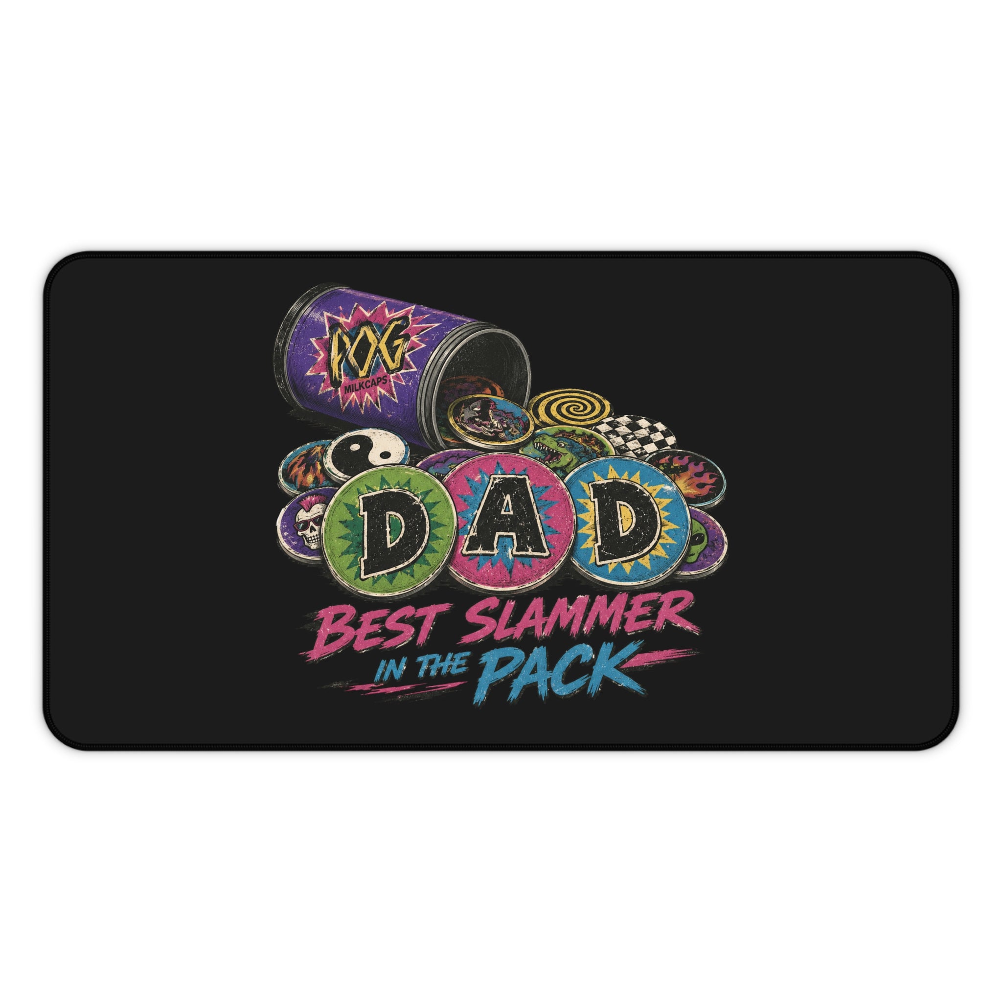 Desk Mat — "DAD: Best Slammer in the Pack" Retro Dice & Poker Chips Gaming Desk Mat