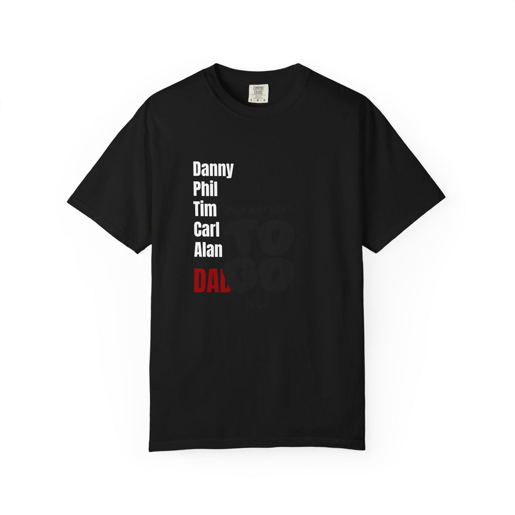 Dad Name List T-Shirt — Personalized Family Names Tee (To Go Vintage Back Design)