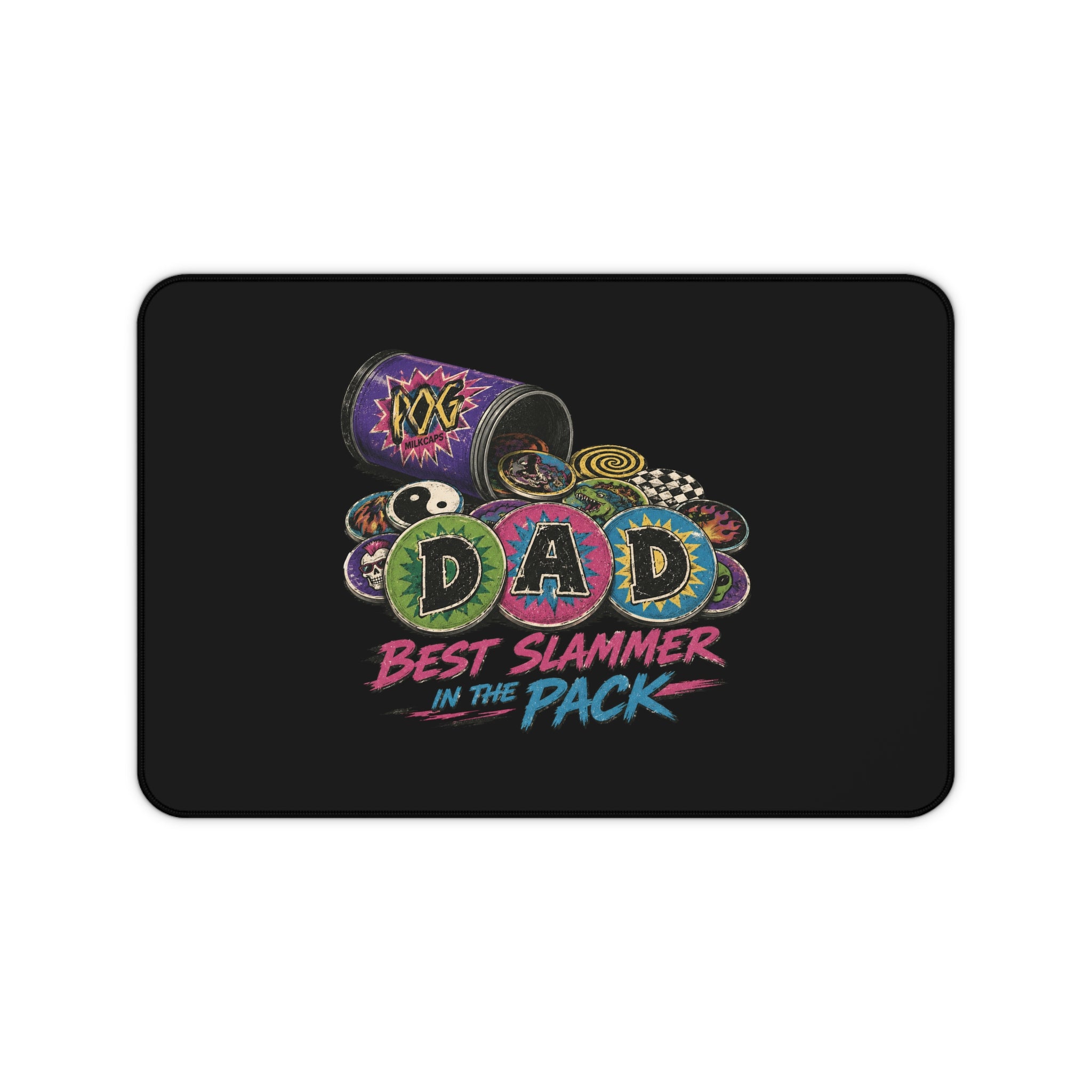 Desk Mat — "DAD: Best Slammer in the Pack" Retro Dice & Poker Chips Gaming Desk Mat