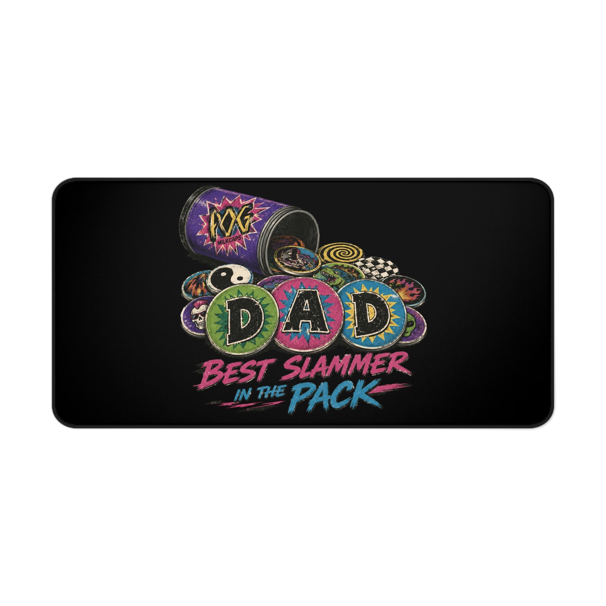 Desk Mat — "DAD: Best Slammer in the Pack" Retro Dice & Poker Chips Gaming Desk Mat